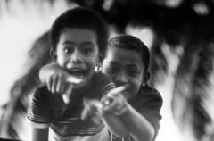 Excited children on a remote Fijian Island had never seen a film crew before.