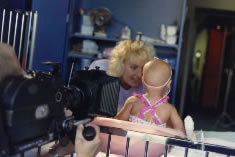 Filming baby in crib (from another angle) at Children's Hospital.