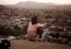 Charo overlooking the barrio.