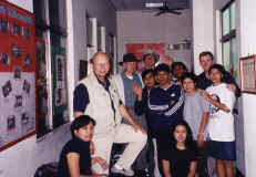Bill and crew with migrant workers from Indonesia. Used in the video Walking from the Shadows: The Story of the Migrant Worker. 